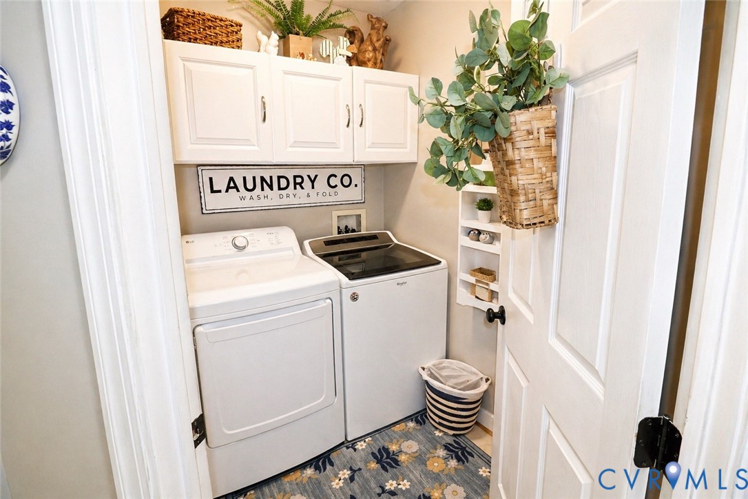 13818 Hawkins Park Road Midlothian, VA 23114 - Photo 22 of 28 Compact laundry area featuring white upper cabinet