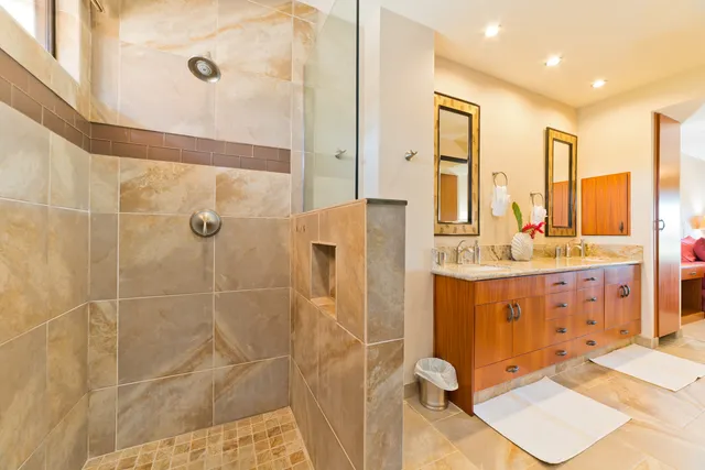 a view of a living room and dining room