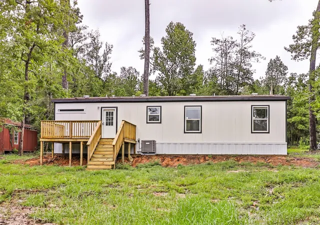 a view of a backyard with plants and a tree