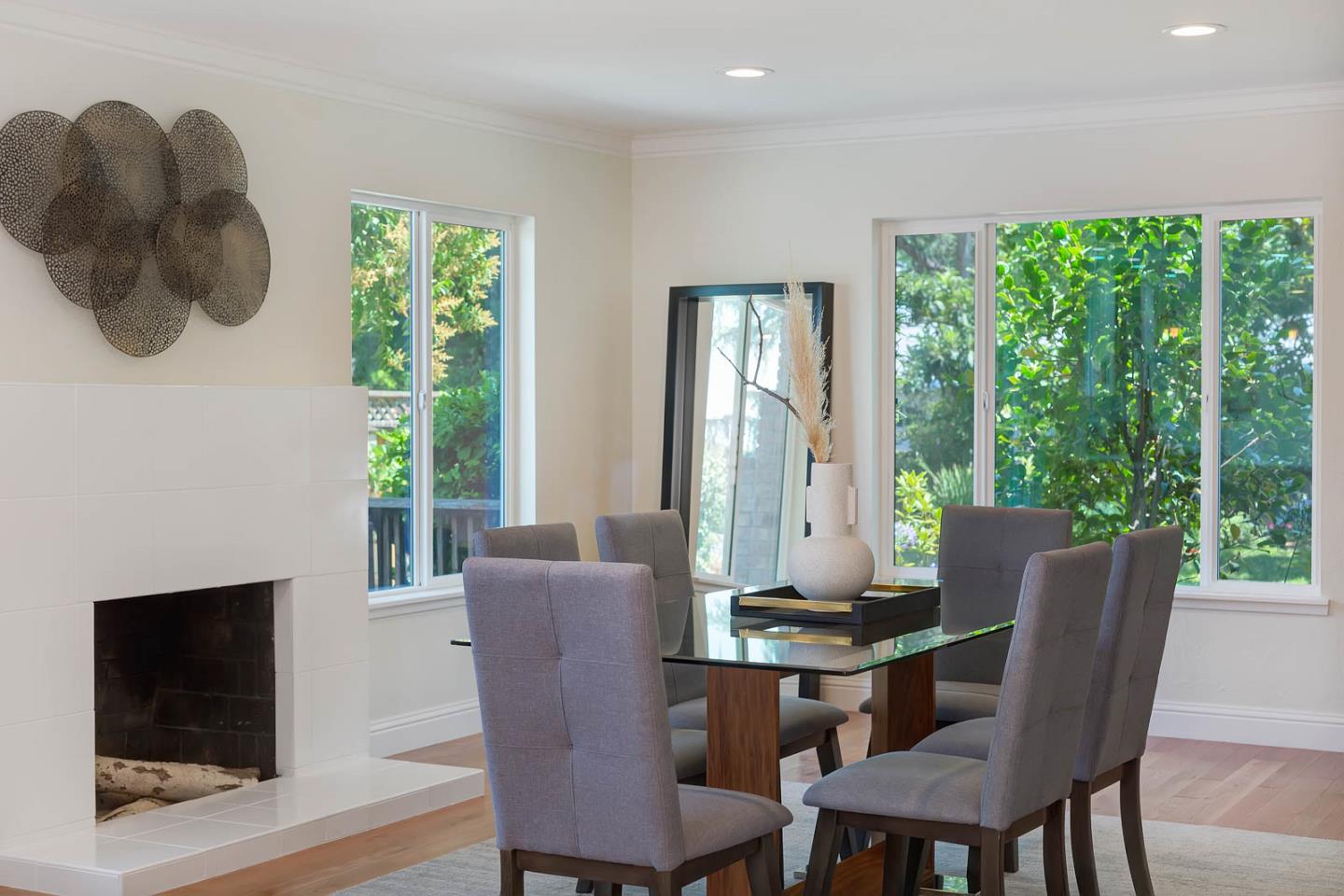 106 Springer Road Los Altos, CA 94024 - Photo 9 of 52 a dining room with furniture and a floor to ceiling window