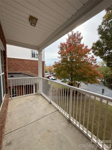 a balcony with a small space
