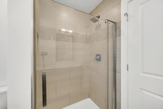 a bathroom with a shower