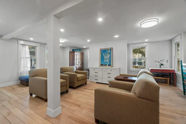 a view of a dining room and livingroom view