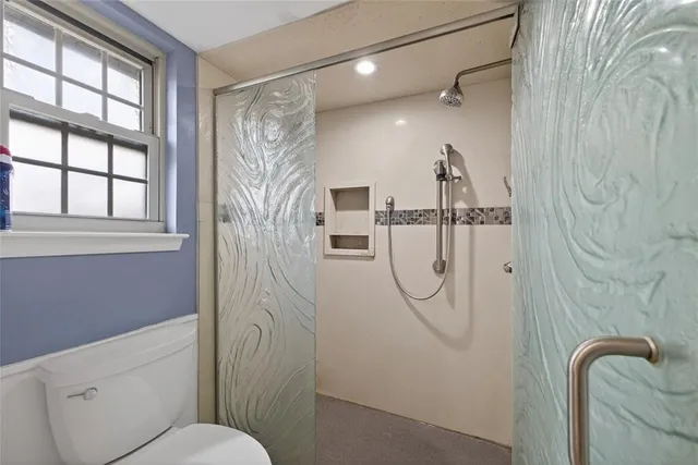 a bathroom with a shower