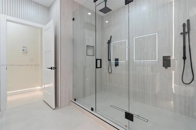 a bathroom with a shower
