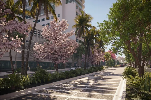 a view of street along with trees