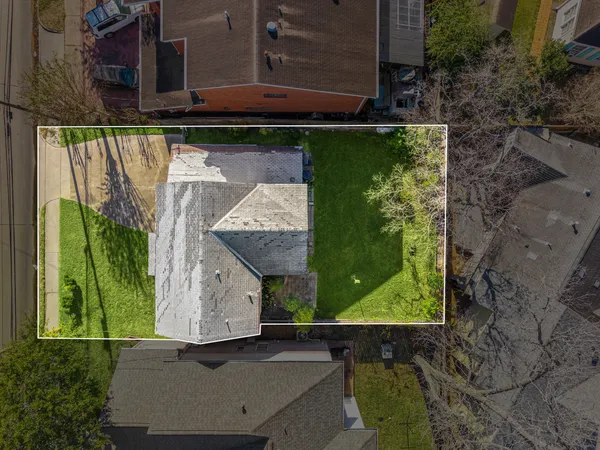 an aerial view of multiple house