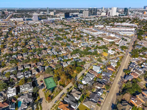 an aerial view of a city