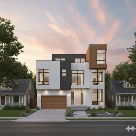 a front view of a building
