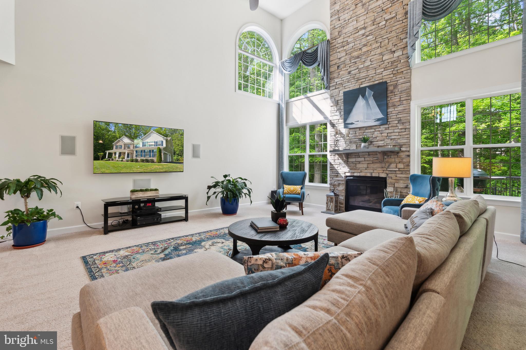 683 Loch Haven Road Edgewater, MD 21037 - Photo 5 of 52 Soaring 2 story family room with stone fireplace