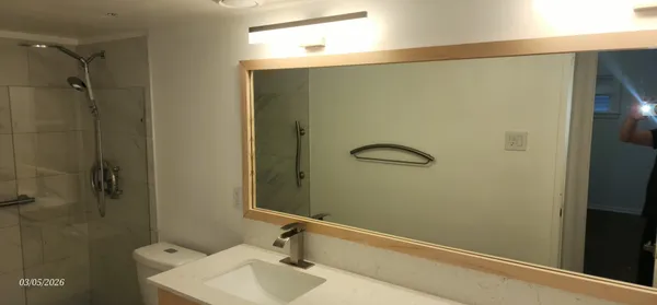 a view of an empty walk in closet