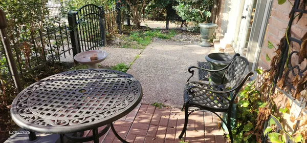 a balcony with view of trees