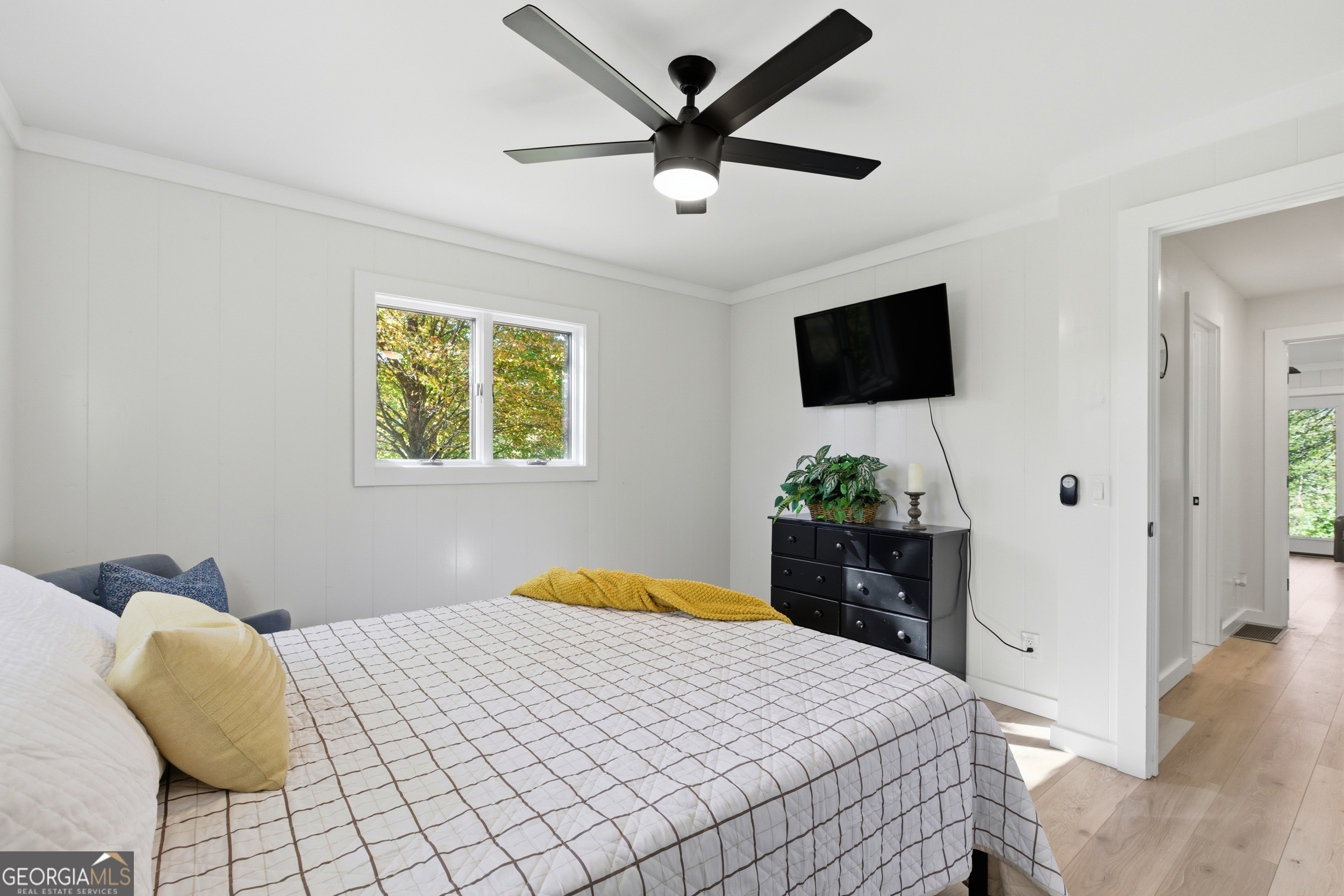 230 Majors Lane Rabun Gap, GA 30568 - Photo 32 of 54 a bedroom with a bed and a flat screen tv