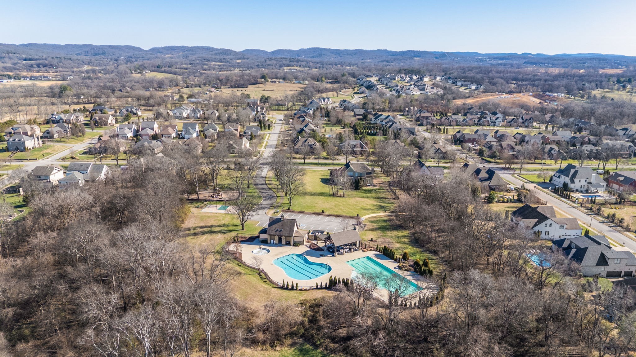 3517 Union Village Road Thompson's Station, TN 37179 - Photo 83 of 94 an aerial view of residential house with outdoor space and mountain view