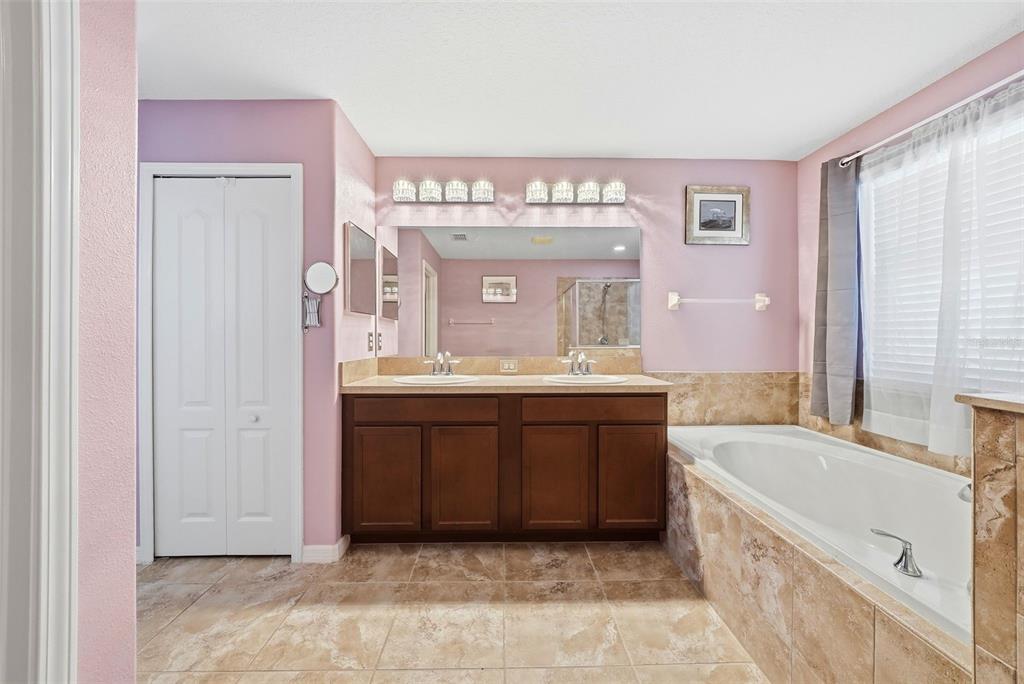 14604 Rannoch Moor Place Wimauma, FL 33598 - Photo 40 of 76 a bathroom with a bathtub sink and mirror