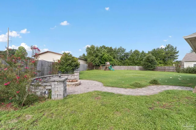 a view of a house with a backyard