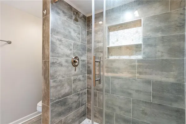 a bathroom with a shower