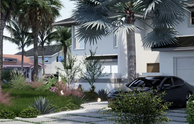 a view of a house with a patio