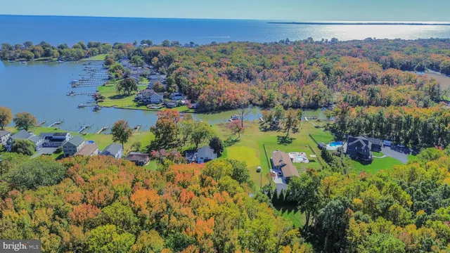 a view of a lake with mountains in the background
