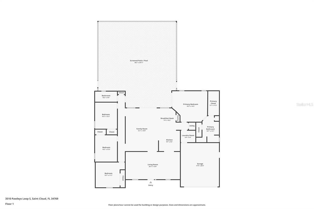 3510 Pawleys Loop South St. Cloud, FL 34769 - Photo 31 of 32 a picture of floor plan