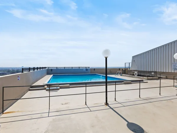 a view of a terrace with seating space