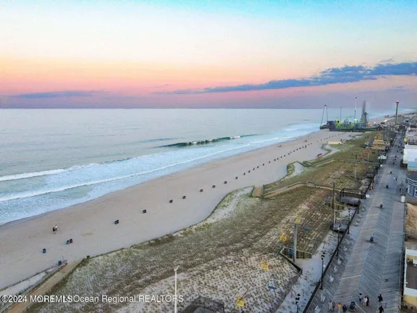 a view of beach and ocean