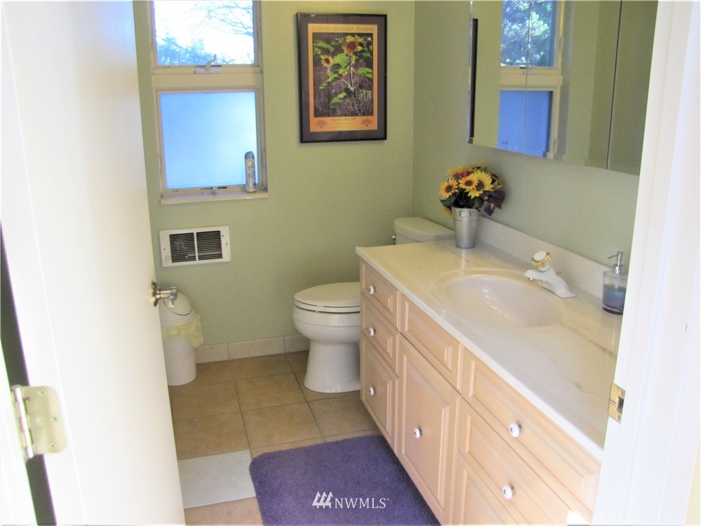 226 Guy Kelly Road Port Angeles, WA 98362 - Photo 13 of 40 a bathroom with a sink and mirror with toilet