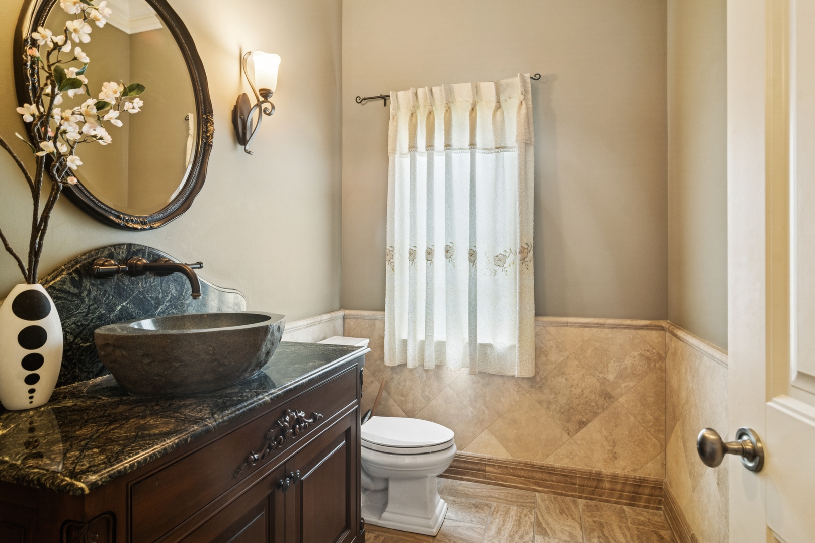 22292 North Prairie Lane Kildeer, IL 60047 - Photo 32 of 85 a bathroom with a granite countertop sink mirror vanity and toilet