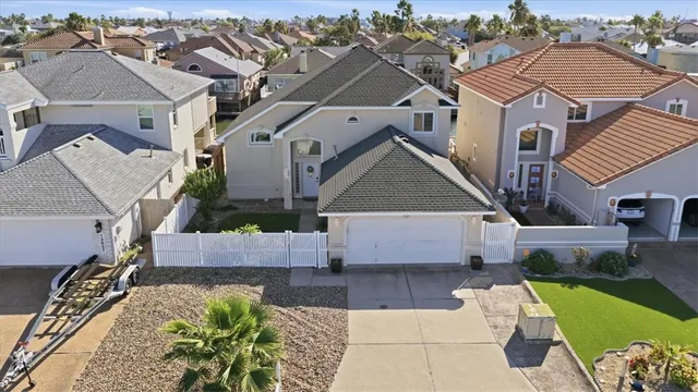 an aerial view of a house