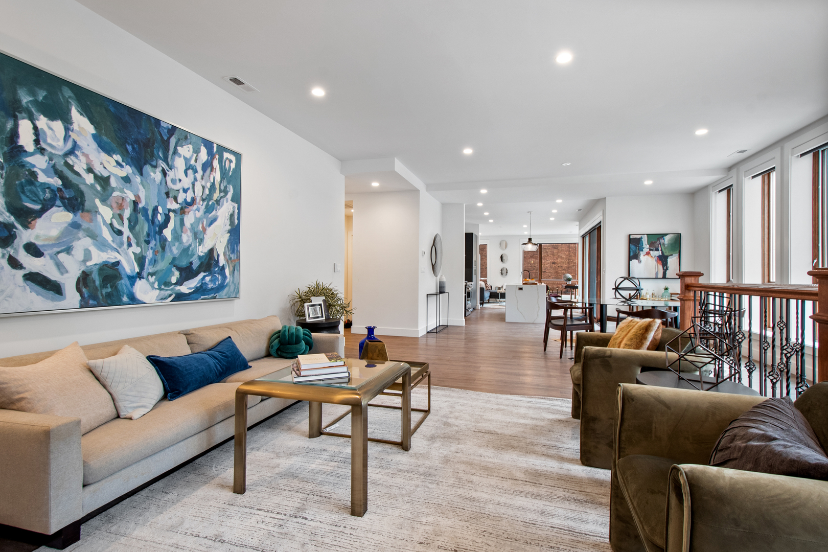 1901 North Halsted Street, Unit 1A Chicago, IL 60614 - Photo 12 of 38 a living room with furniture and a view of kitchen
