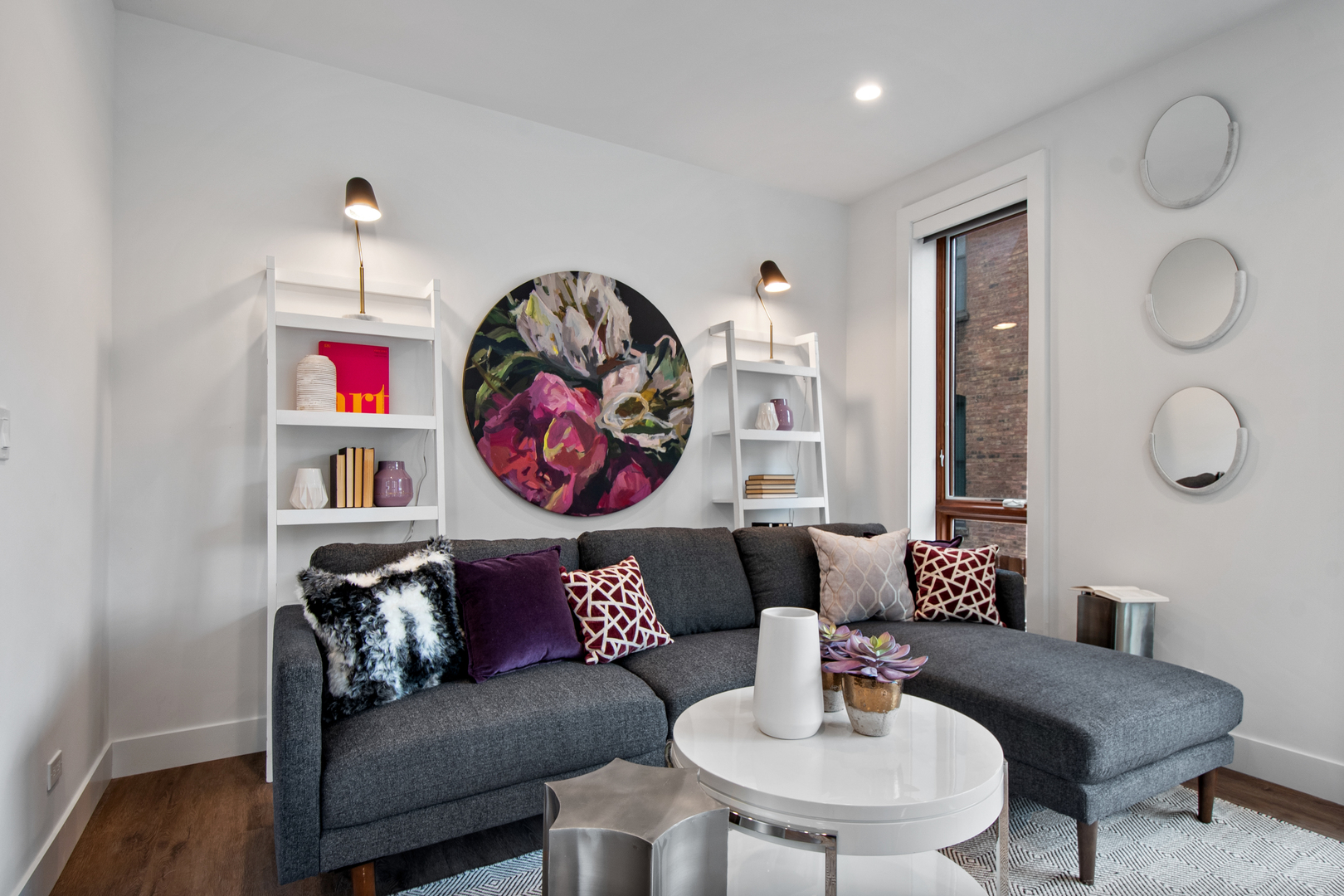 1901 North Halsted Street, Unit 1A Chicago, IL 60614 - Photo 16 of 38 a living room with furniture and a wooden floor