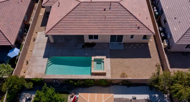 an aerial view of a house