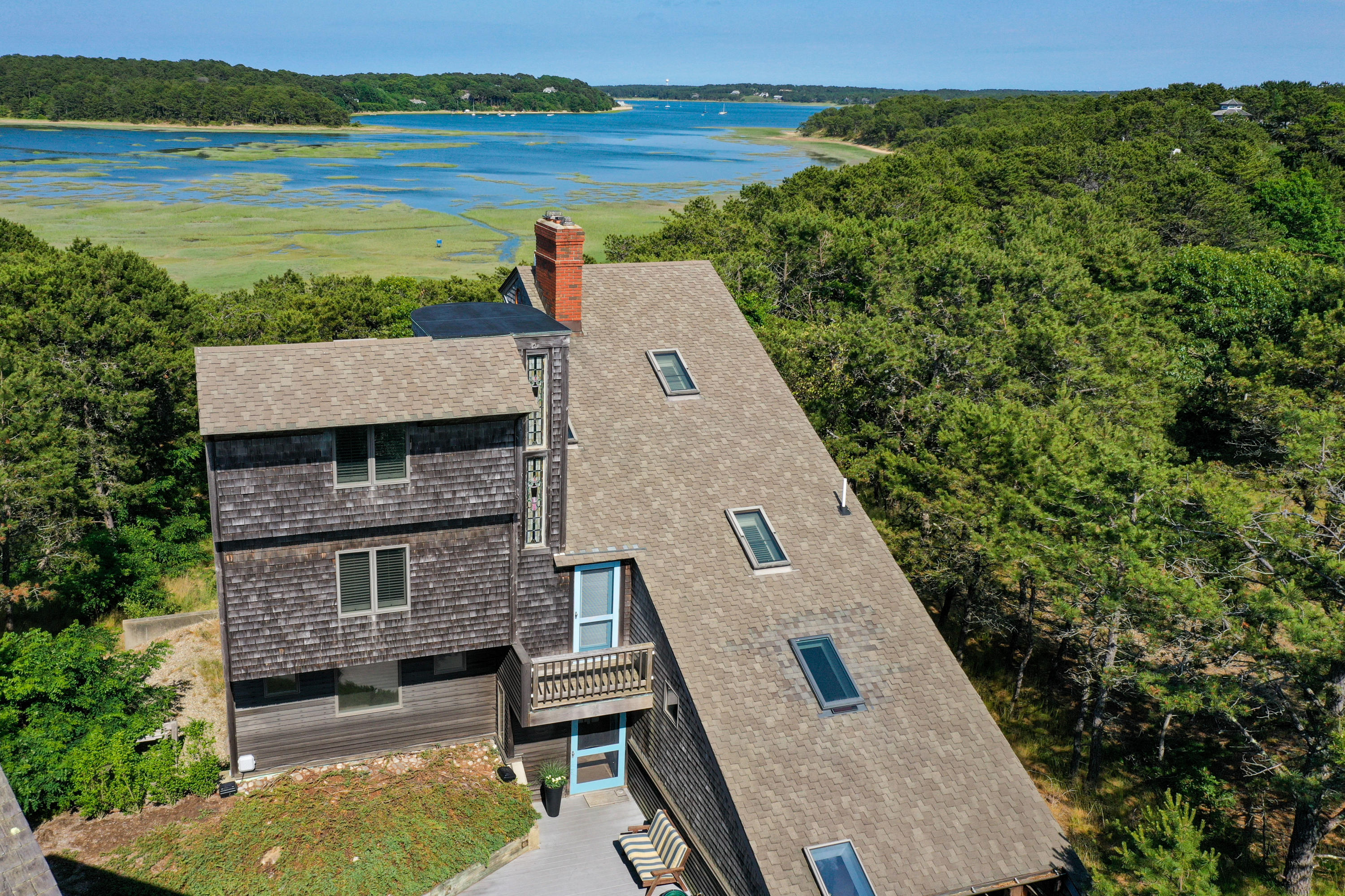 265 King Phillip Road Wellfleet, MA 02667 - Photo 66 of 85 an aerial view of a house with a yard