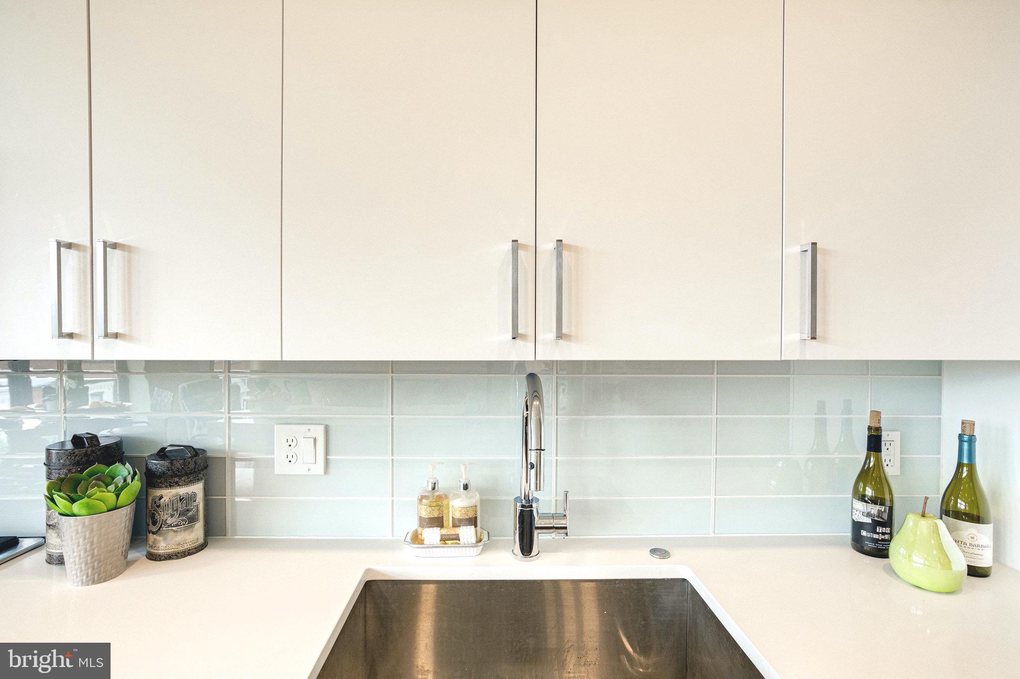1345 K Street Southeast, Unit 406 Washington, DC 20003 - Photo 6 of 46 a kitchen with a two sink and a potted plant