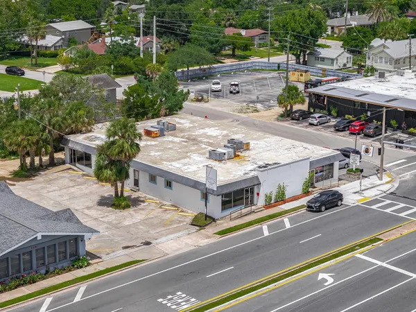 an aerial view of a city