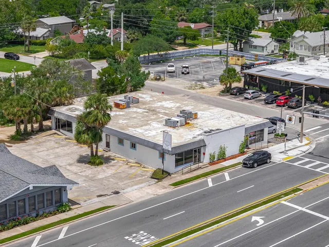 an aerial view of a city