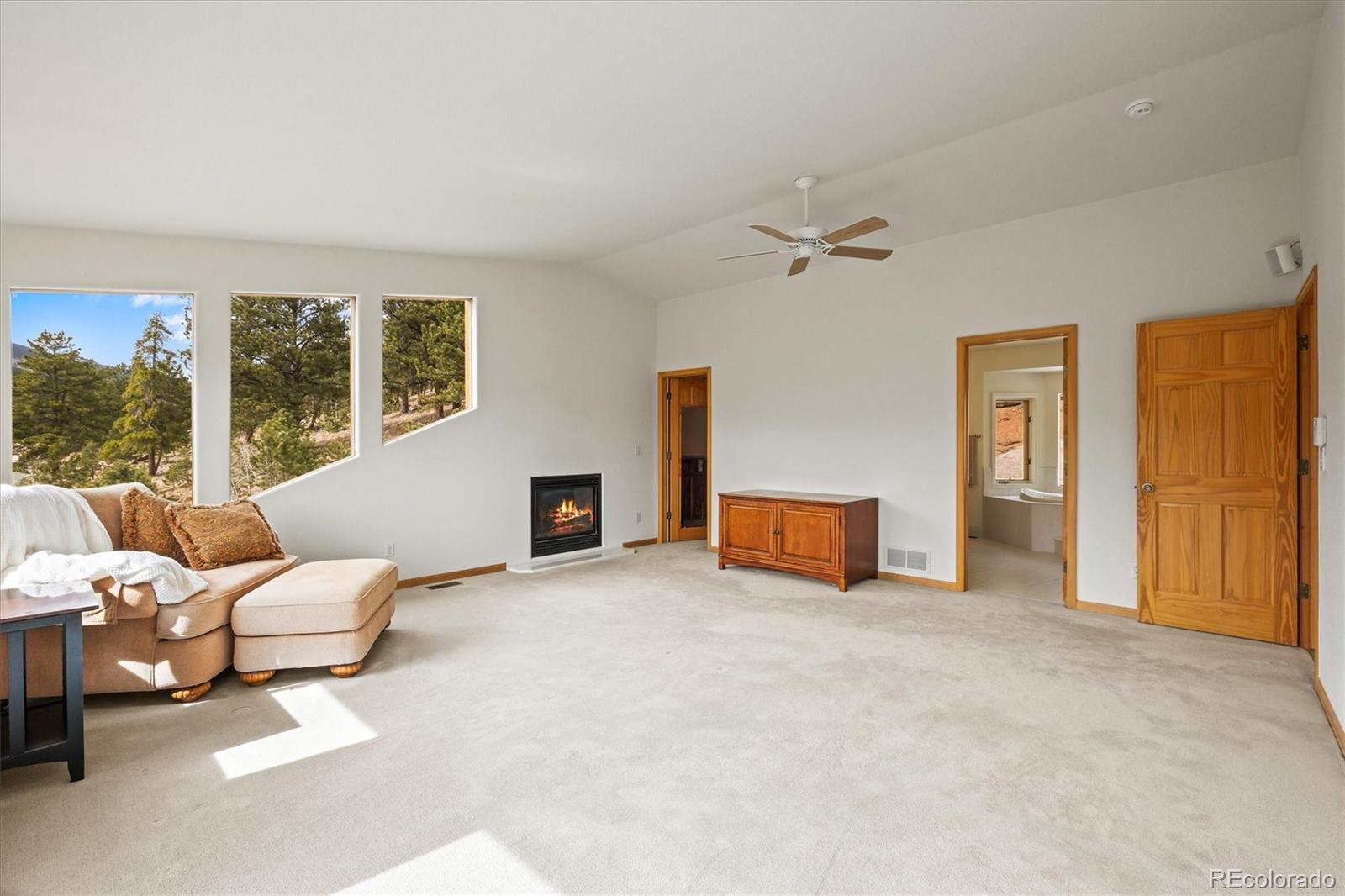 349 Royal Ridge Drive Bailey, CO 80421 - Photo 18 of 45 a living room with furniture and a fireplace