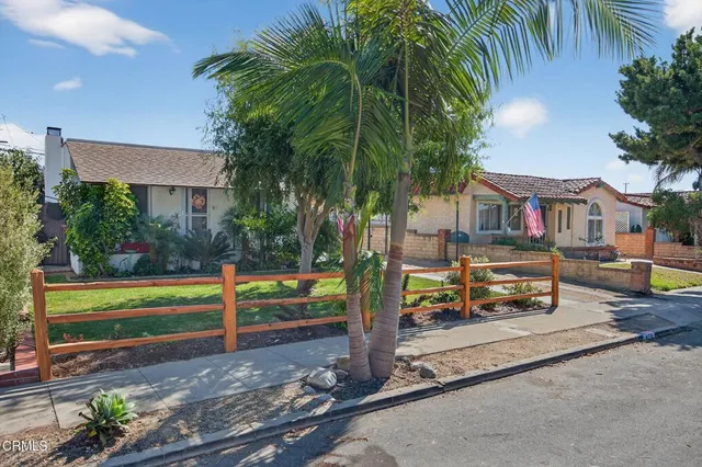 a small garden in the backyard of a house