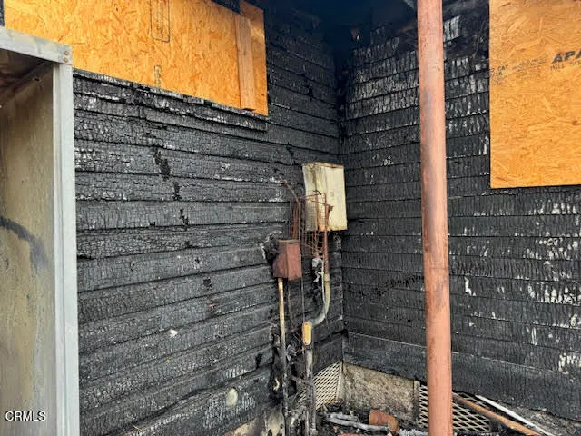 a view of a wooden door