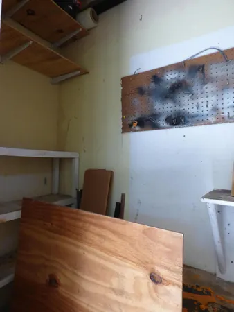 a bathroom with a sink and a shower