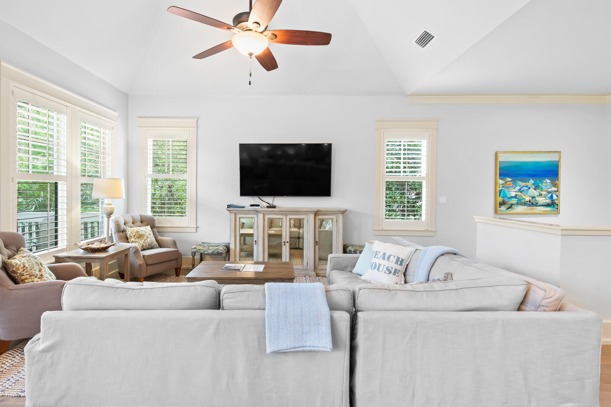 70 Pine Crest Circle Inlet Beach, FL 32461 - Photo 2 of 43 a living room with furniture and a flat screen tv