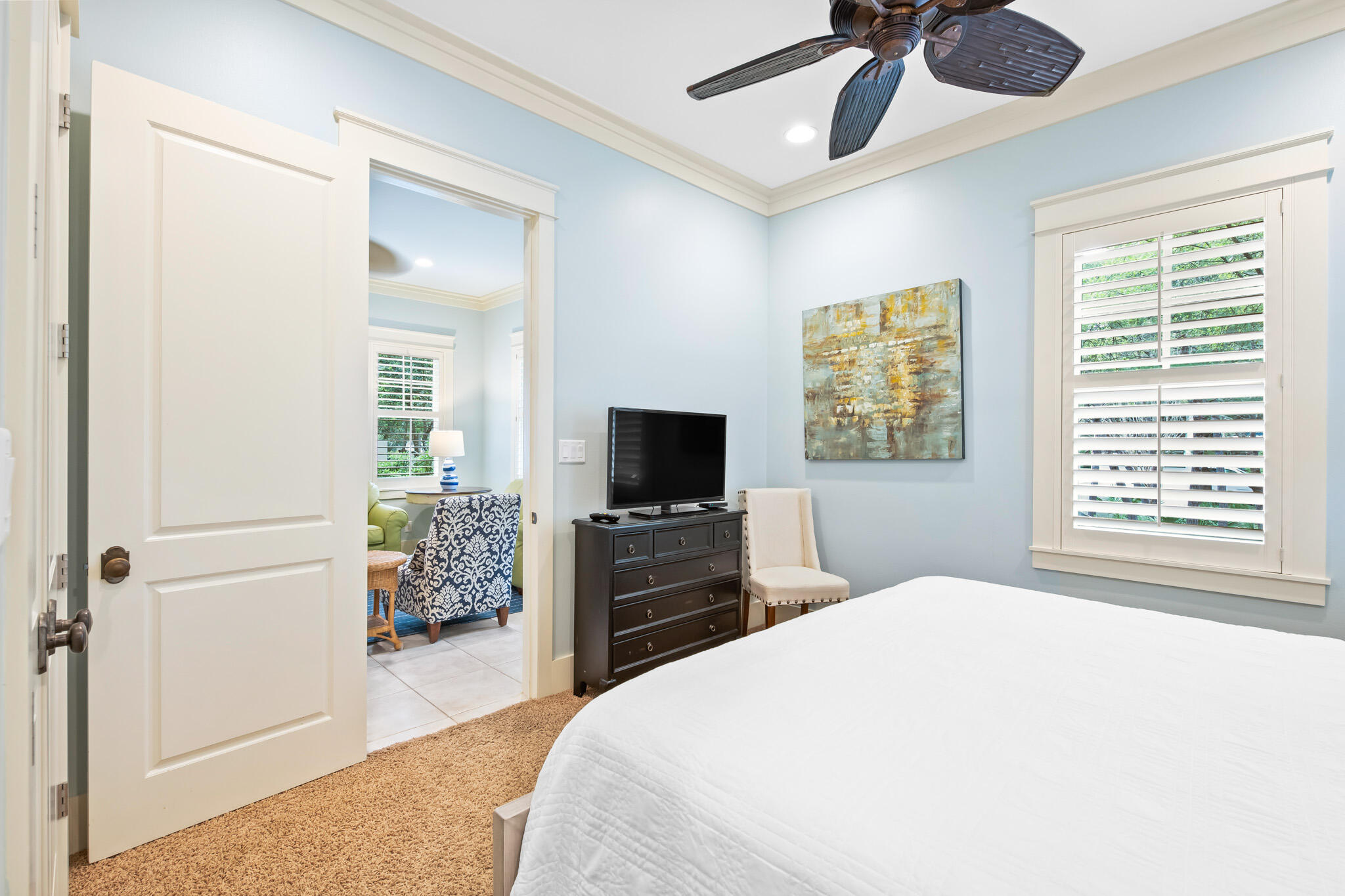 70 Pine Crest Circle Inlet Beach, FL 32461 - Photo 24 of 43 a bedroom with a bed and a flat screen tv