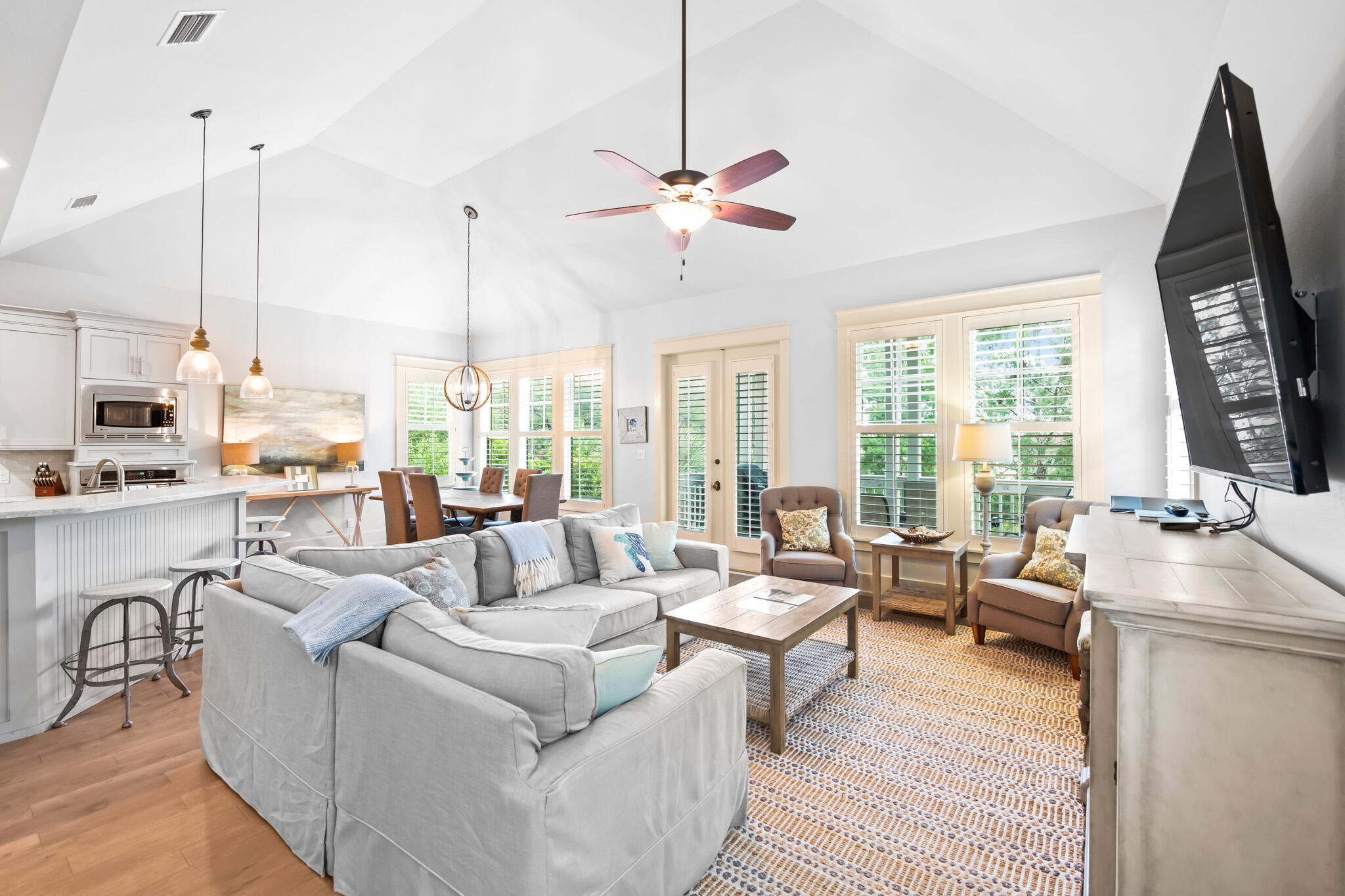 70 Pine Crest Circle Inlet Beach, FL 32461 - Photo 37 of 43 a living room with furniture fireplace and a large window