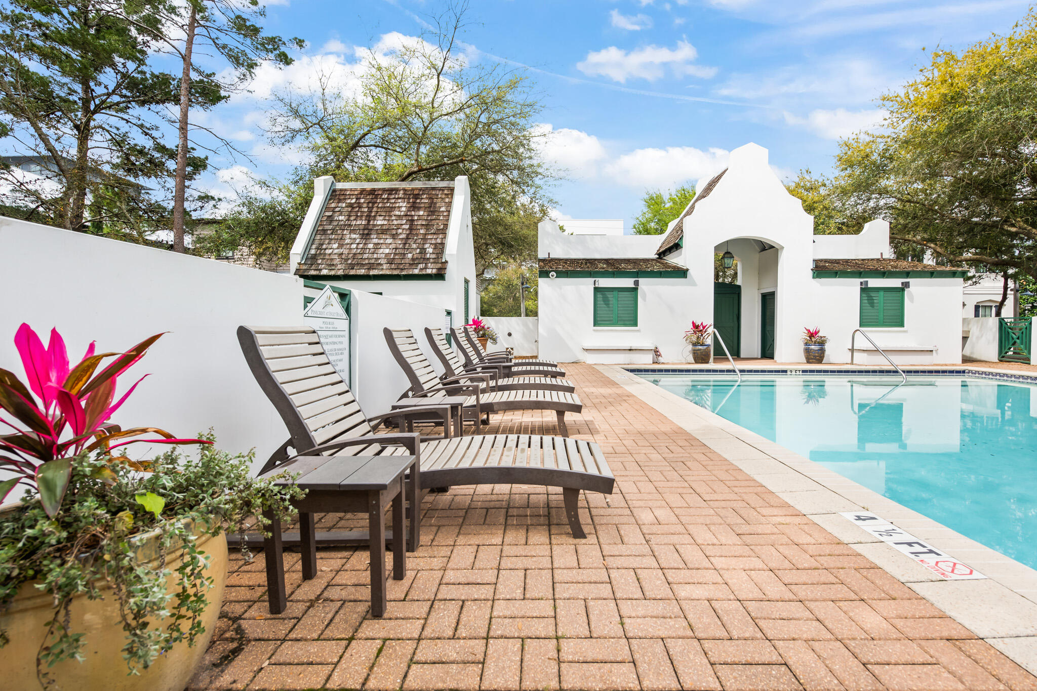 70 Pine Crest Circle Inlet Beach, FL 32461 - Photo 41 of 43 a view of a patio with swimming pool and furniture