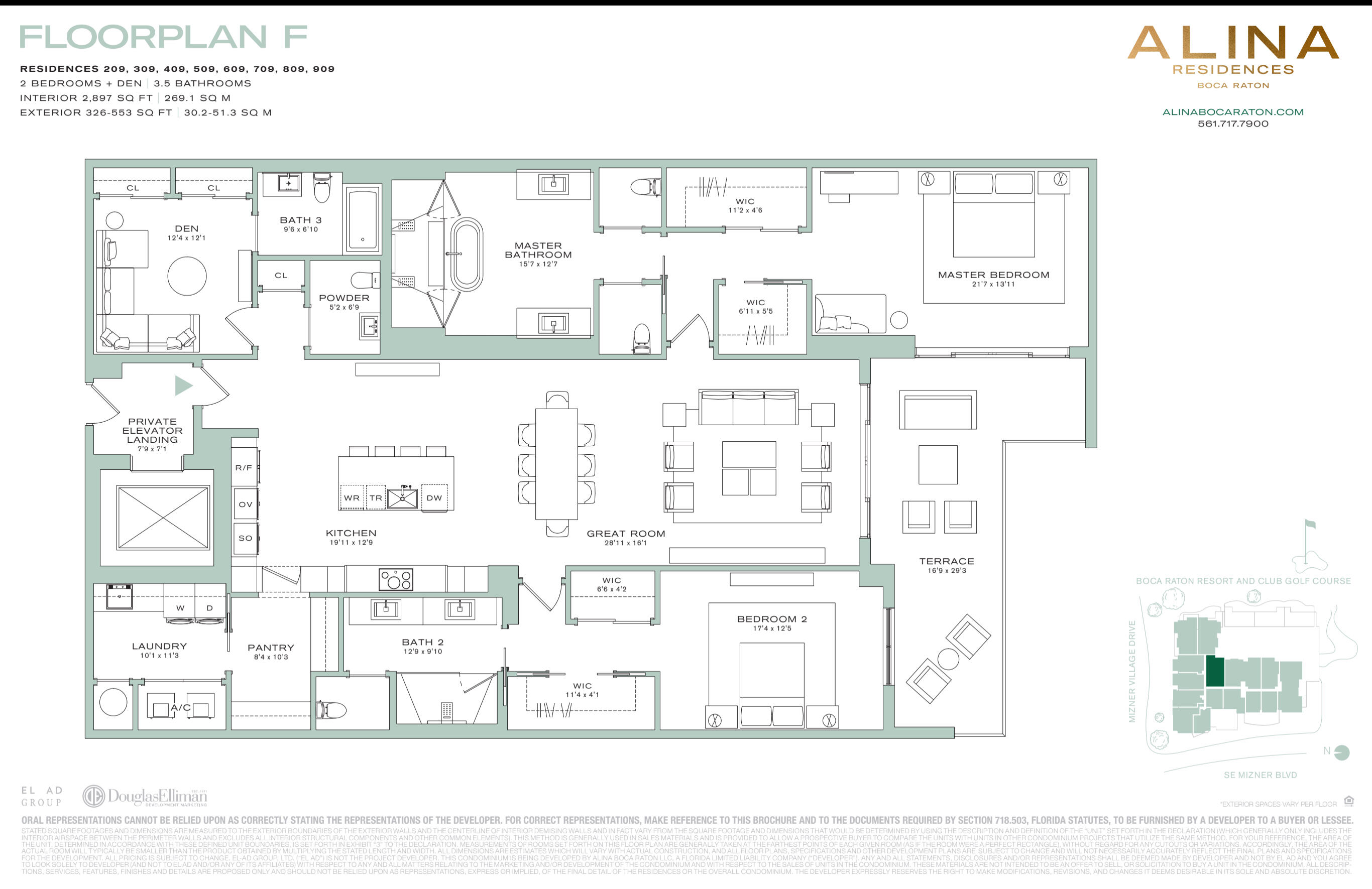 200 Southeast Mizner Boulevard, Unit 609 Boca Raton, FL 33432 - Photo 38 of 38 Floorplan