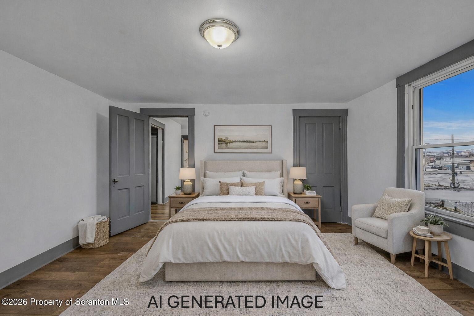 905 Albright Avenue Scranton, PA 18508 - Photo 23 of 56 a spacious bedroom with a bed a couch and a window