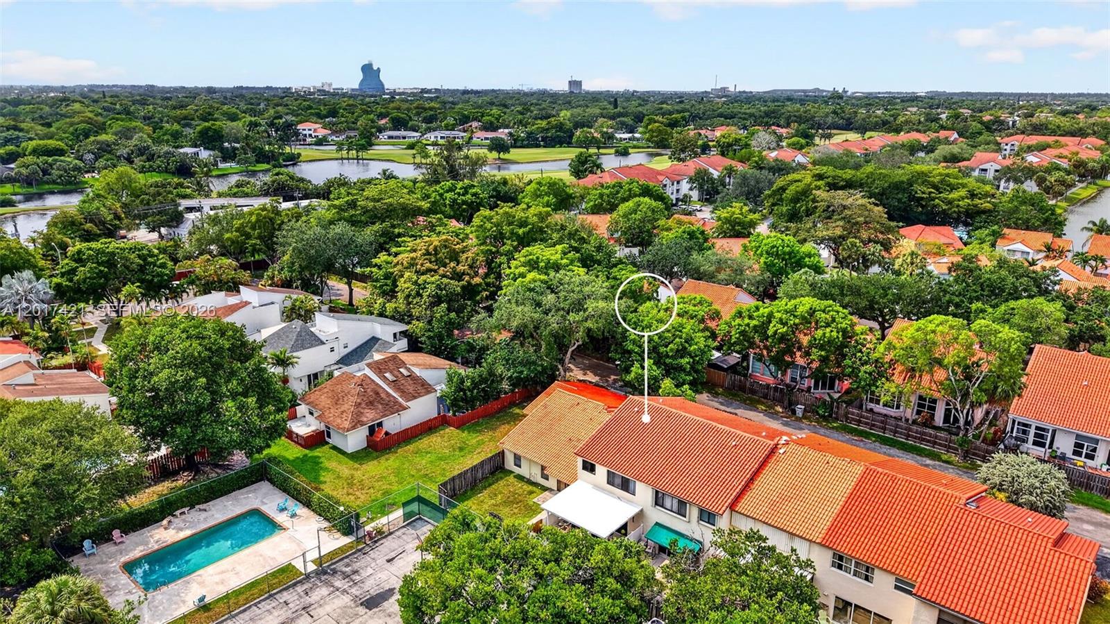 3848 Atlanta Street Hollywood, FL 33021 - Photo 8 of 79 Check out the proximity to the Hard Rock Guitar Hotel. See community pool behind the property (and currently not in use tennis court). Tree lined community