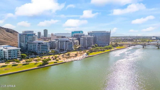 a view of a city with tall buildings