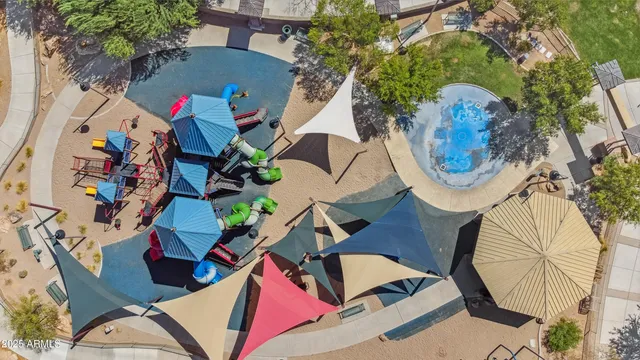 an aerial view of a house having outdoor space