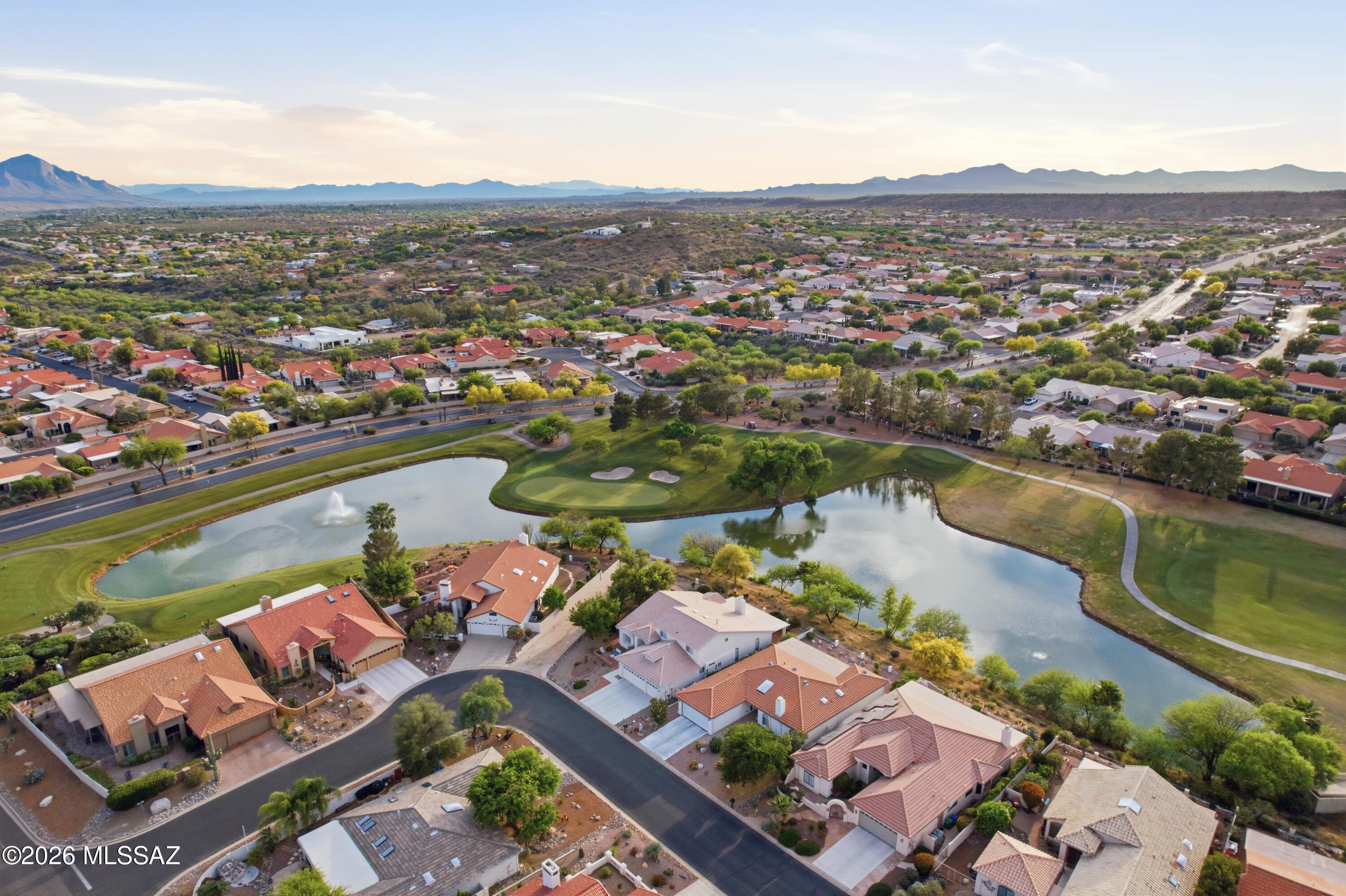 64351 East Wind Ridge Circle Tucson, AZ 85739 - Photo 32 of 41 an aerial view of a city with lake view